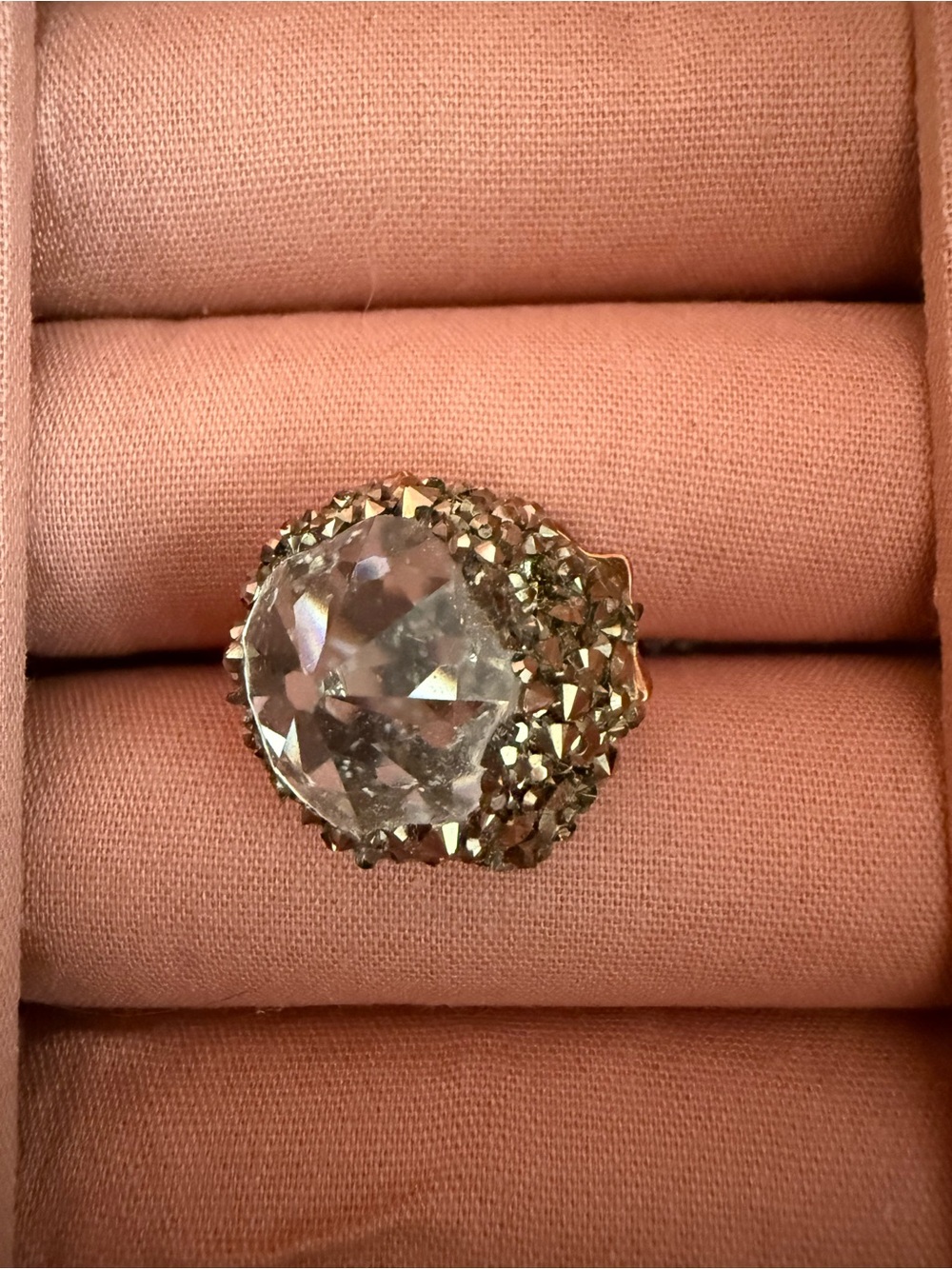 Swarovski Poison Crystal Druzy Statement Ring Gold Size 52 / US 6
